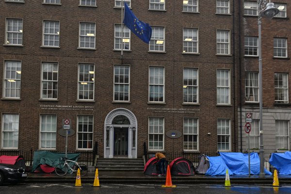 Asylum seeker tents in Dublin