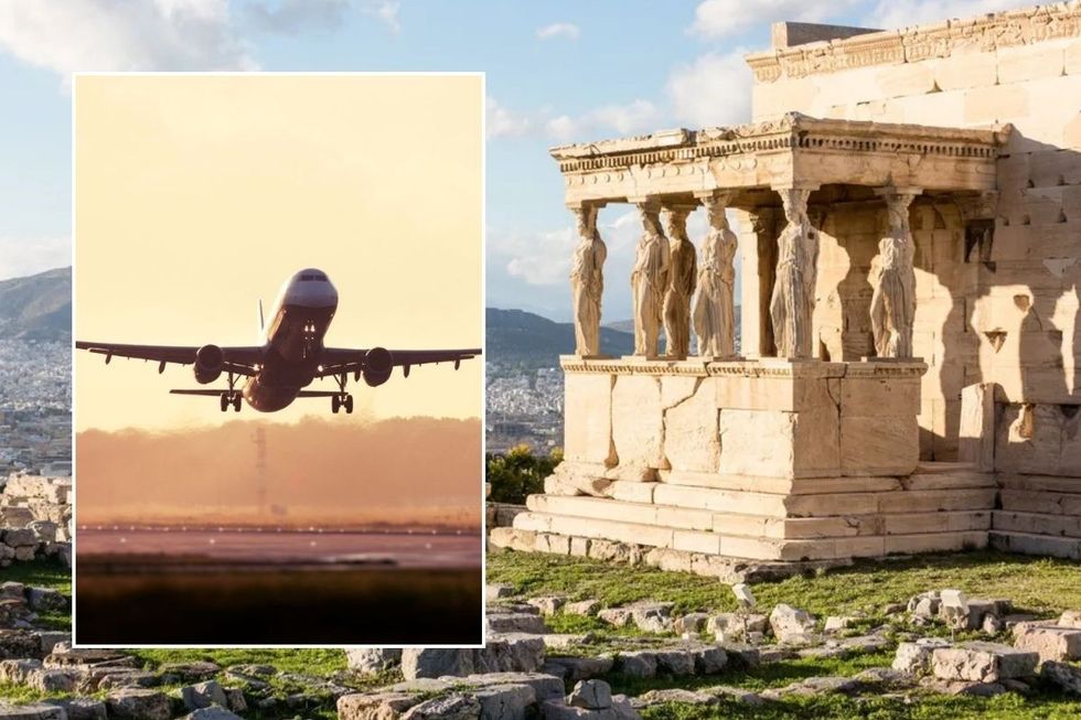 ATHENS and plane stock