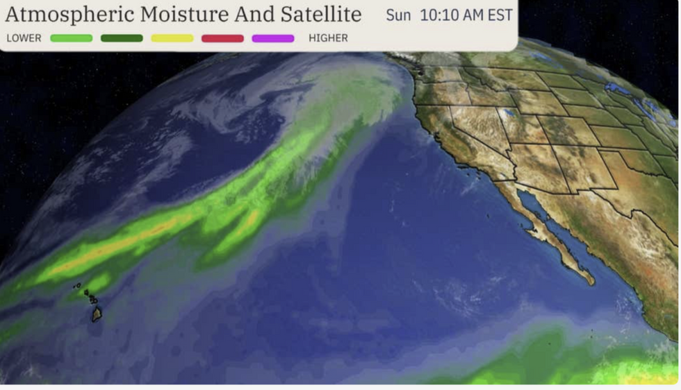 Atmospheric river heads to the US