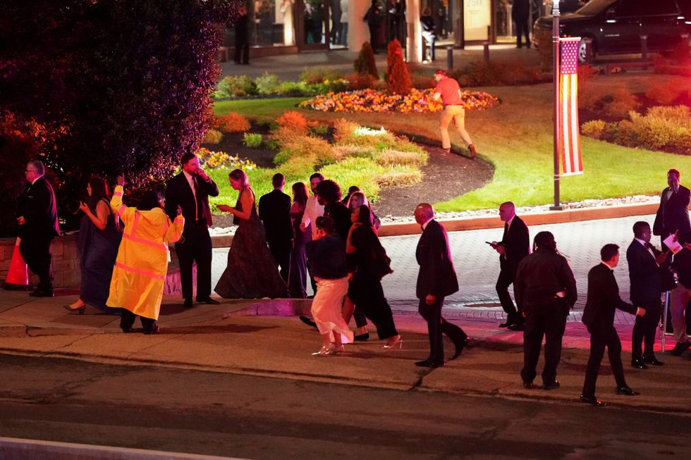 Attendees outside White House event