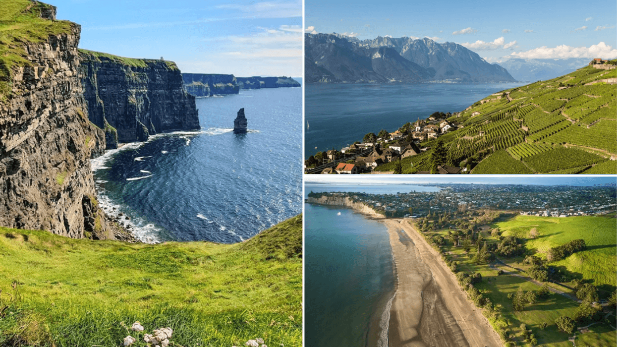 Auckland New Zealand / Cliffs of Moher, Ireland / Lausanne Switzerland