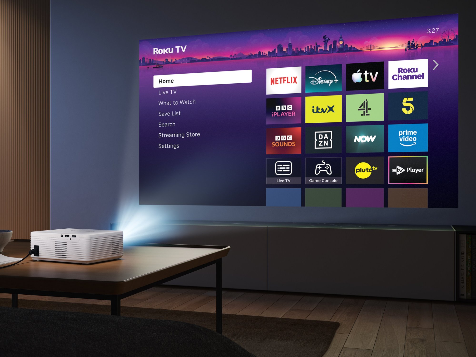 Aurzen Roku TV smart projector