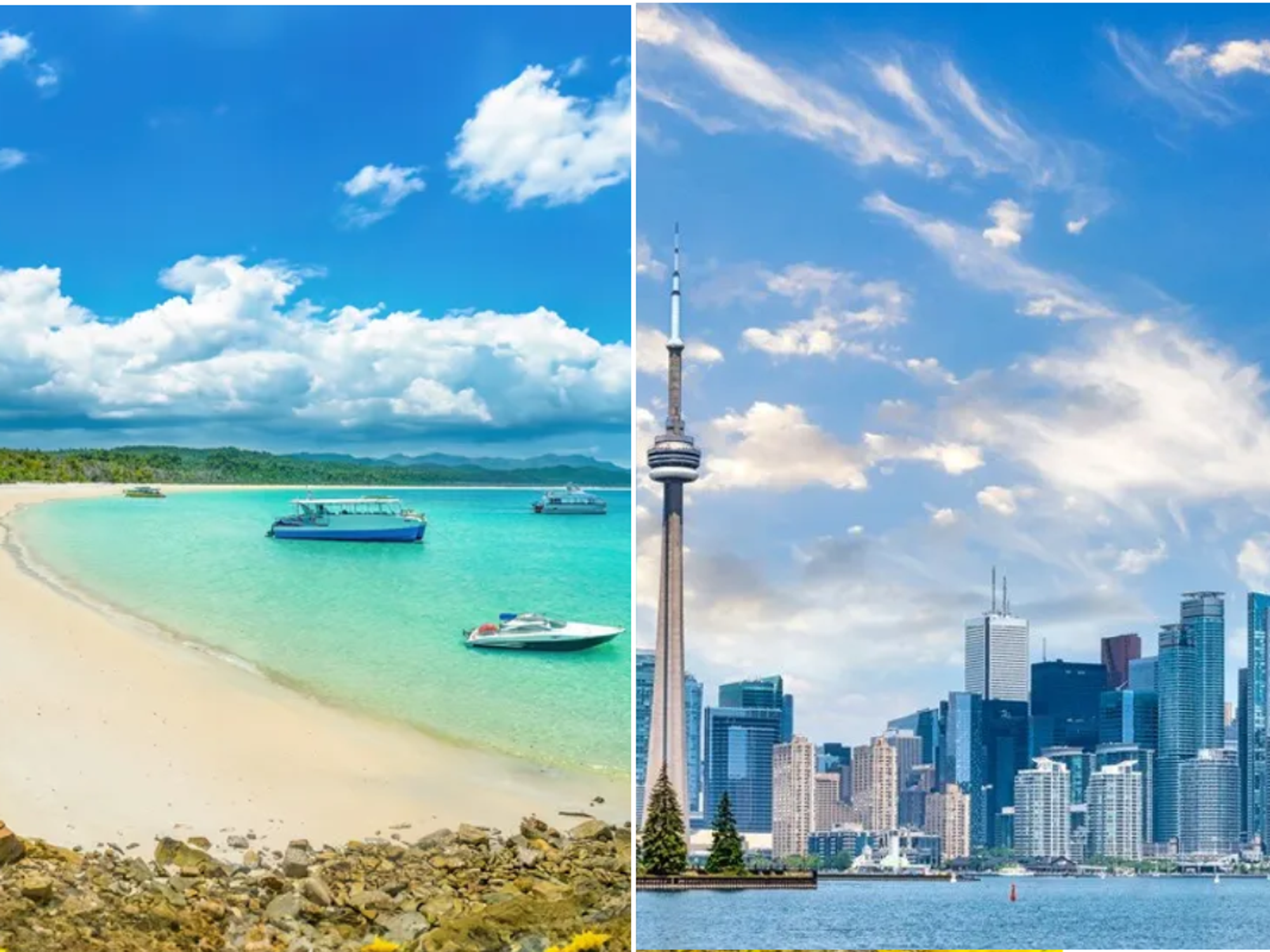 Australia beach / Toronto city