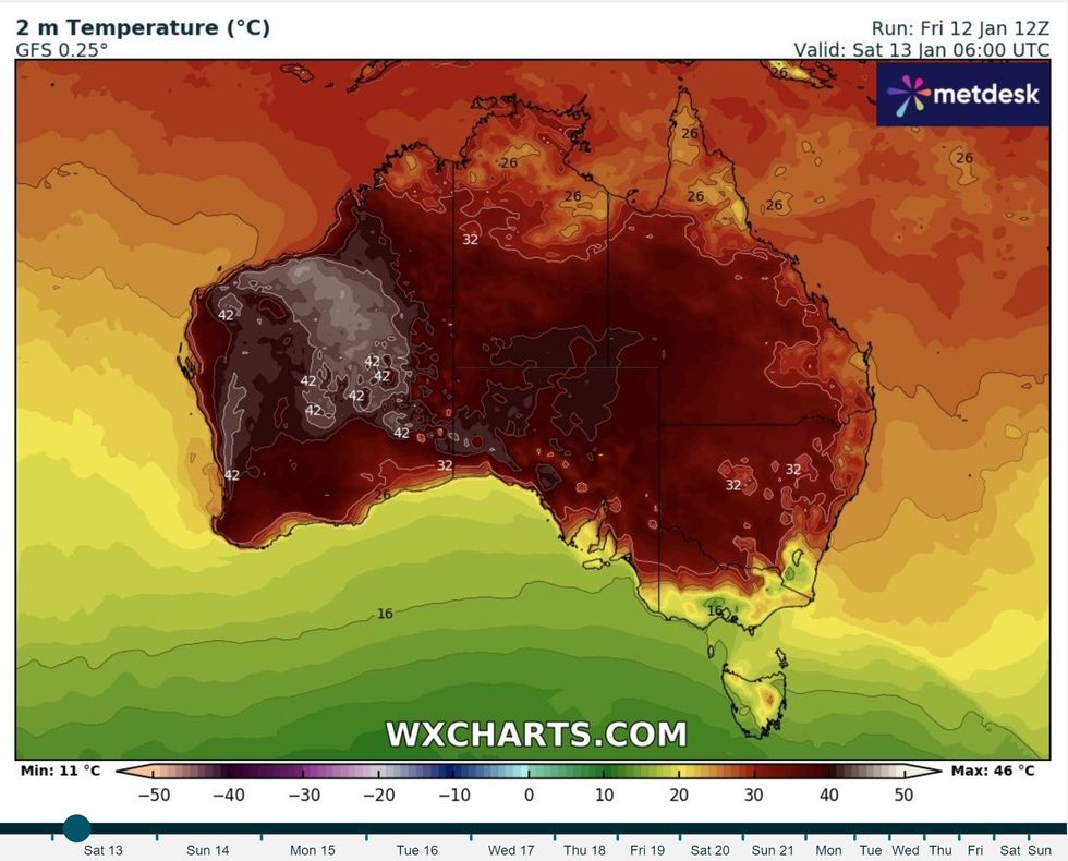Australia heat map