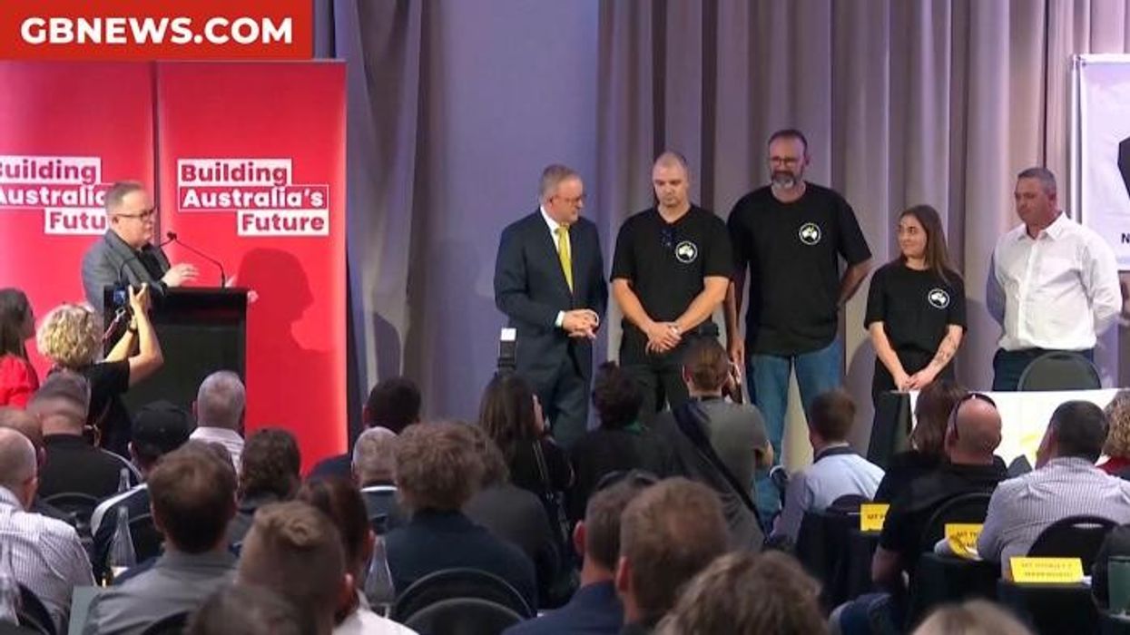 Watch the moment the Australian Prime Minister falls off stage during his election campaign