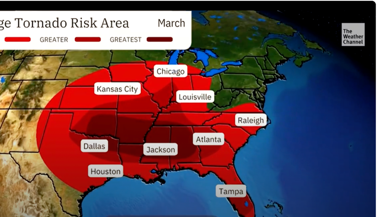 Average tornado risk area