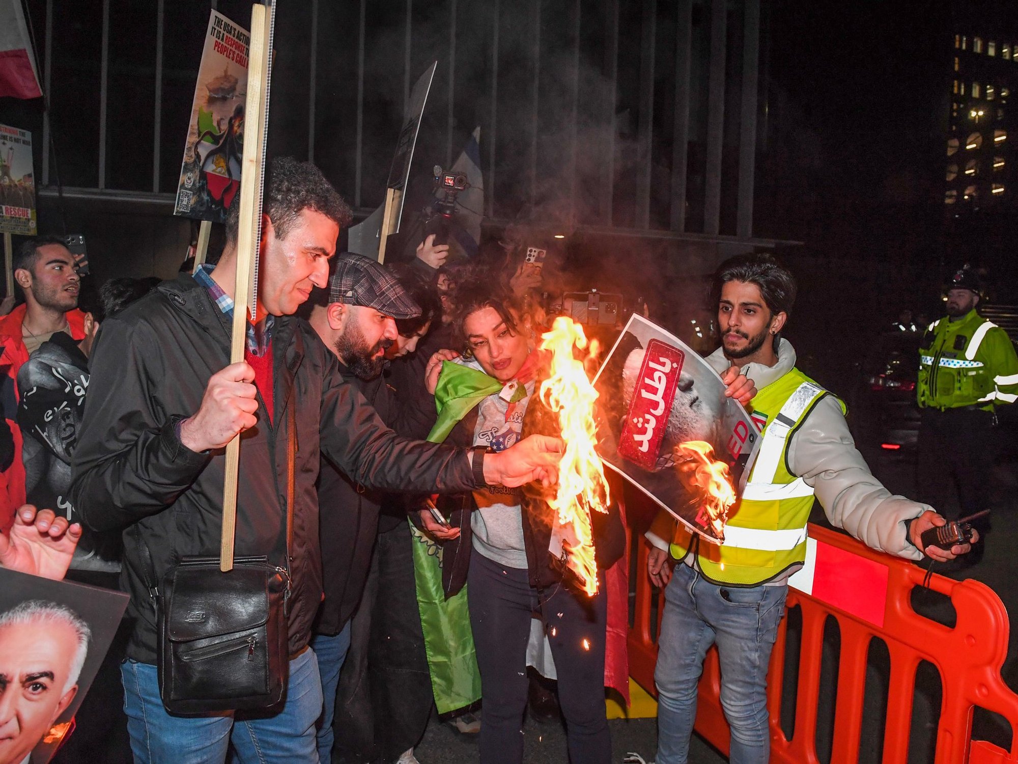 Ayatollah Ali Khamenei fire