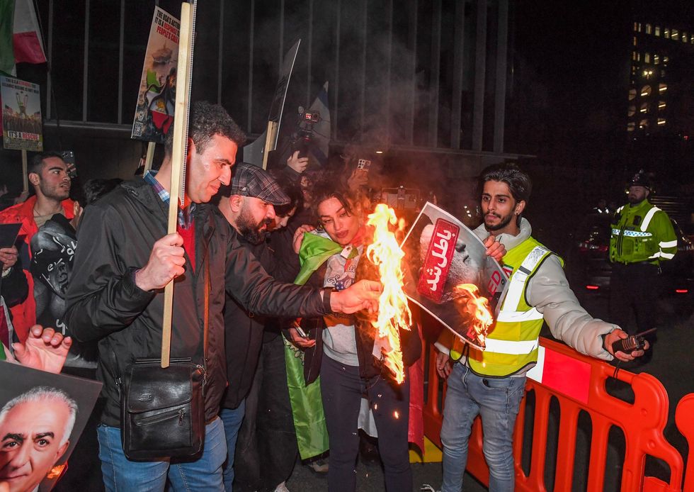 Ayatollah Ali Khamenei fire