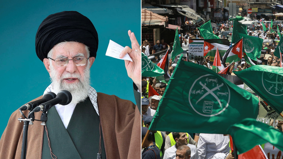Ayatollah Khamenei/Muslim Brotherhood flags