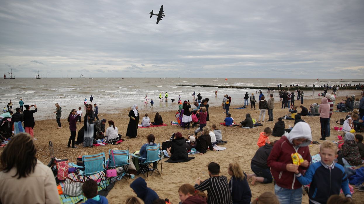 B-17 Flying Fortress 'Sally B' takes part in the Clacton Airshow