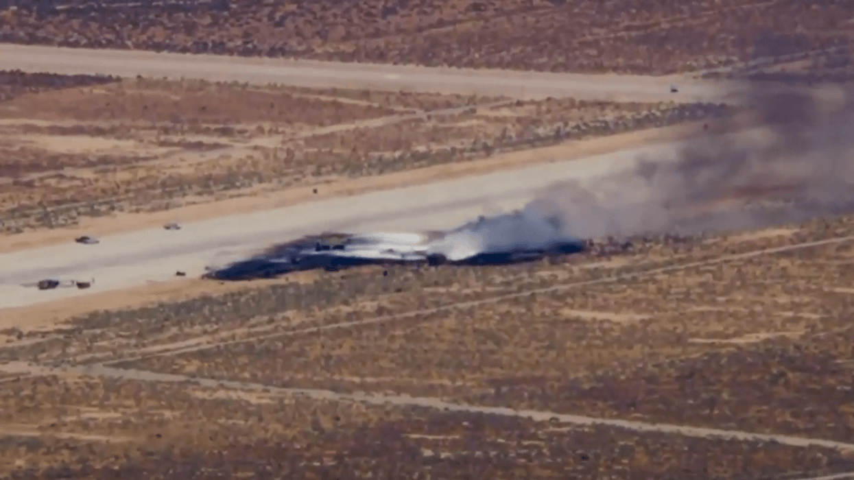 B-52 Stratofortress crashed in flames