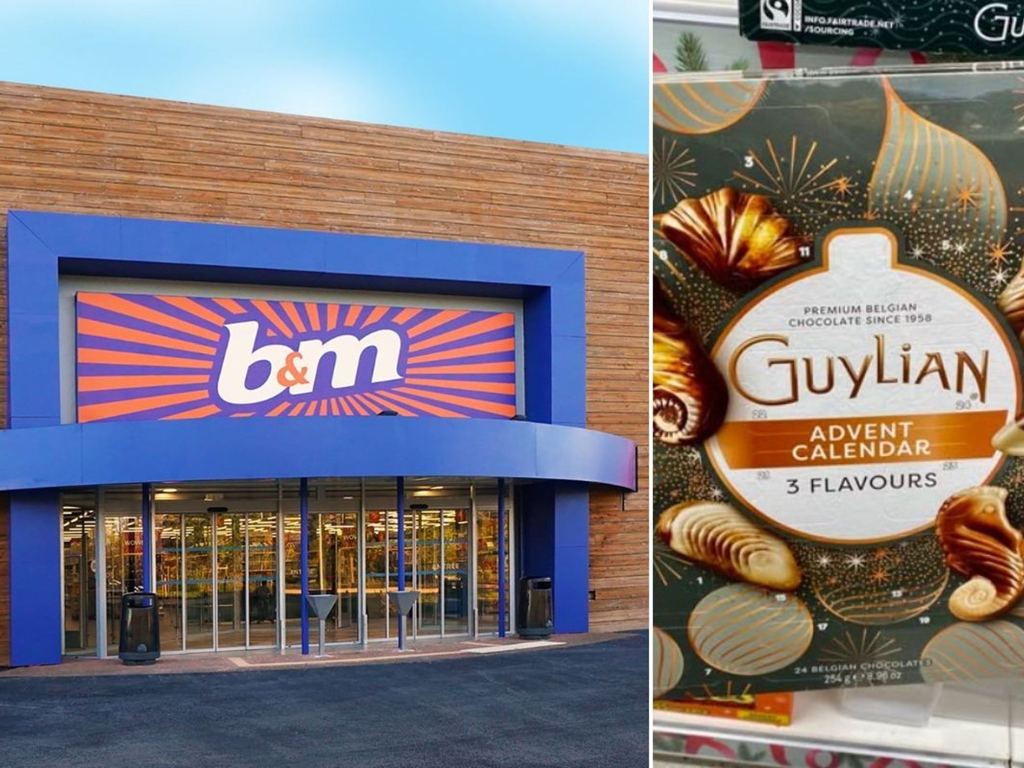 B&M store sign / Guylian Advent Calendar 3 Flavours