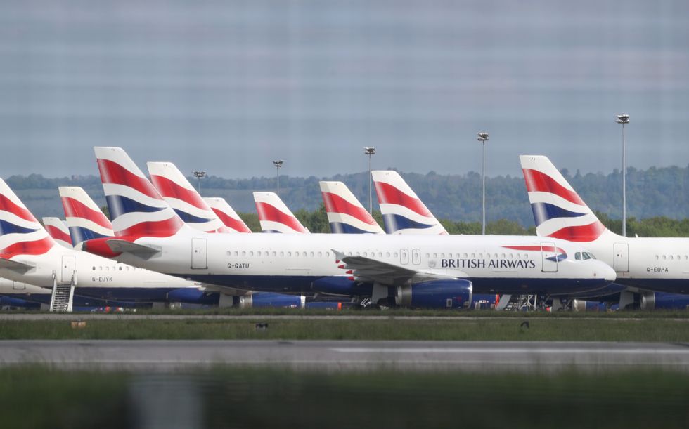 BA planes at Gatwick