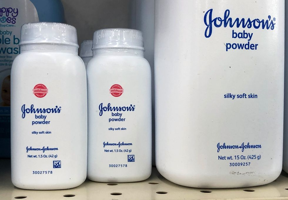 baby powder on supermarket shelves