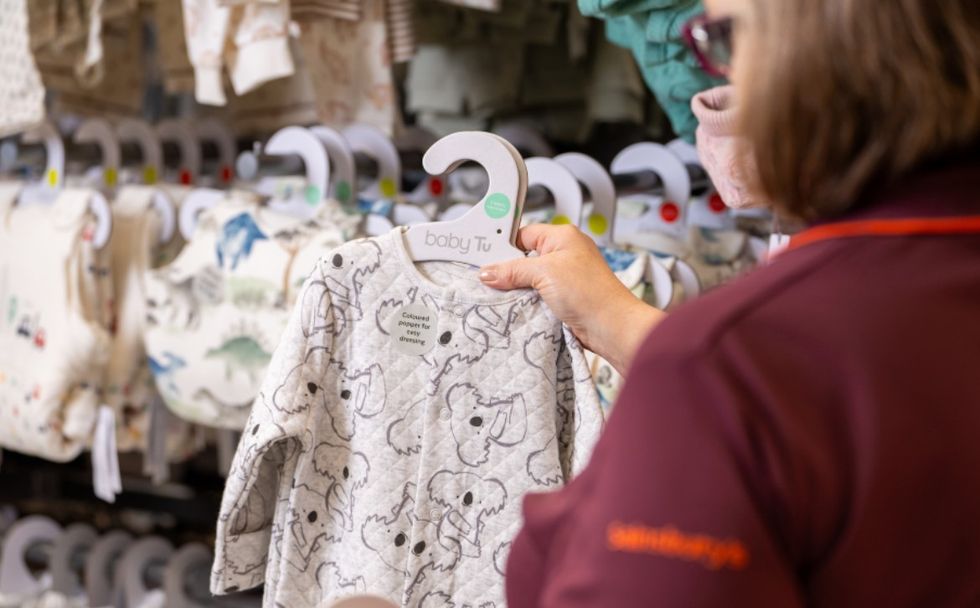 Baby range cardboard hangers Sainsbury's