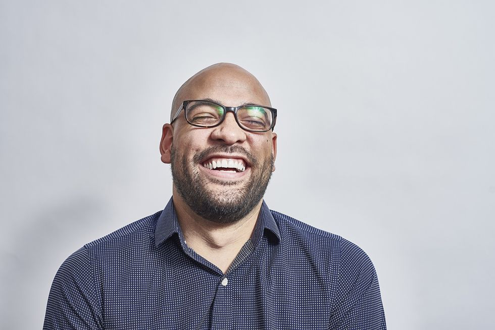 Bald man with a beard