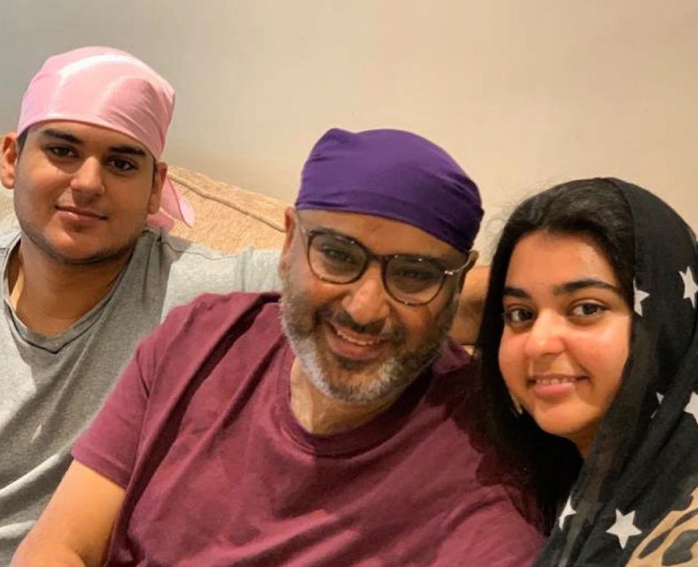 Bally Singh Sandhu (centre), 51, who has been waiting three years for a kidney transplant