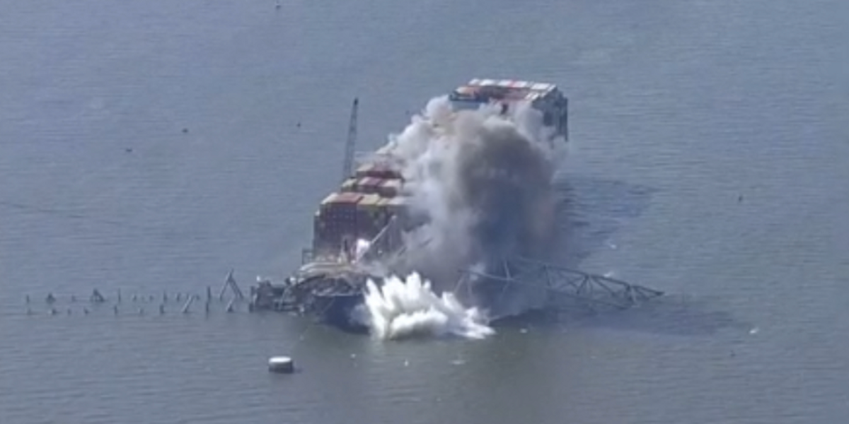 NextImg:WATCH: Baltimore bridge explodes as army carries out controlled demolition