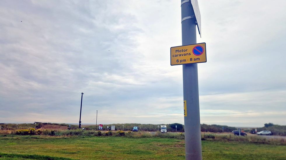 ban sign for motorhomes