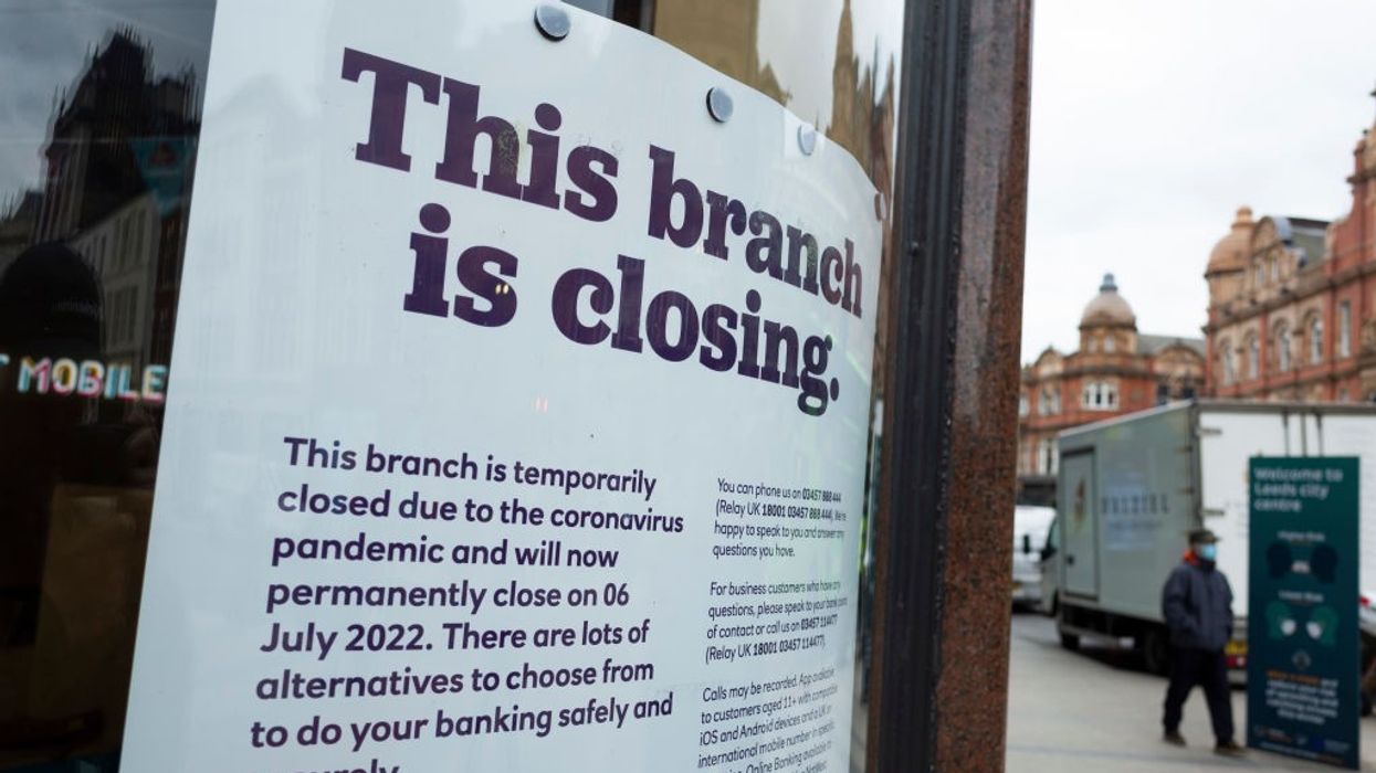 Bank branch closure sign at NatWest