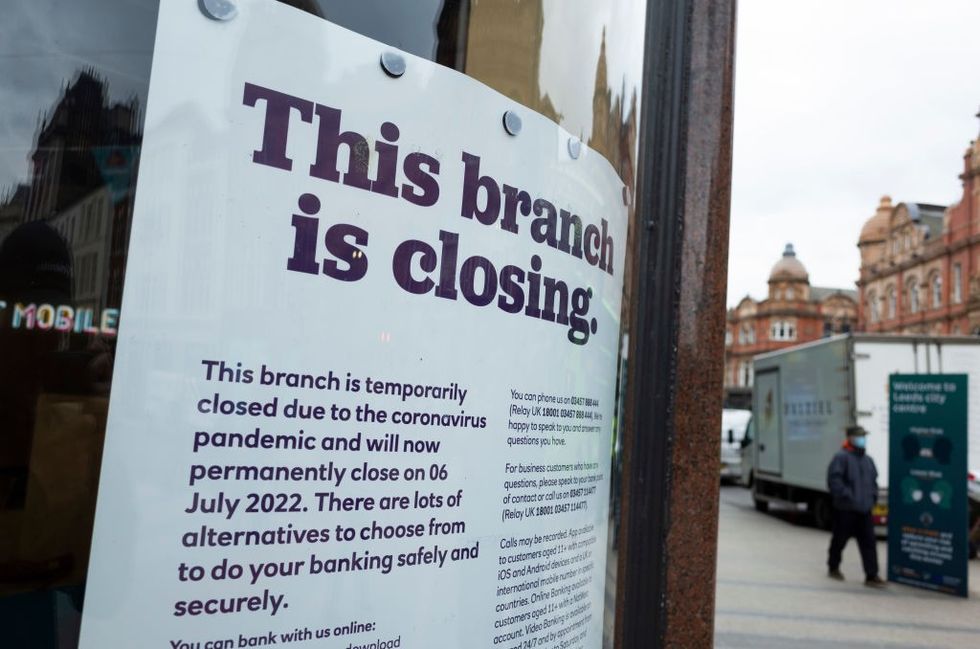 Bank branch closure sign at NatWest 