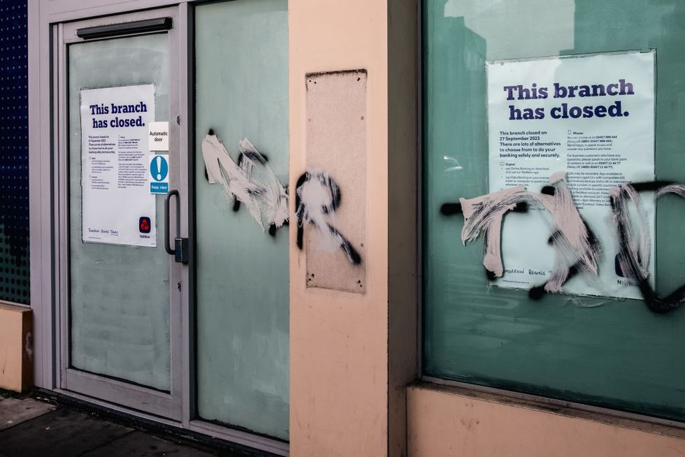 Bank closure signs