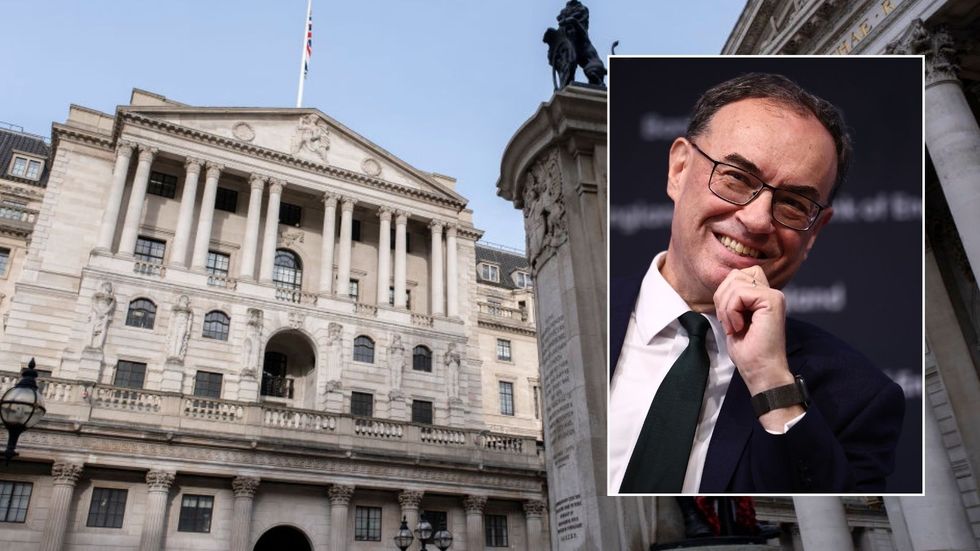 Bank of England a guvernér centrální banky Andrew Bailey