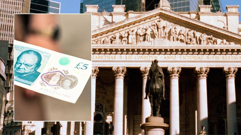 Bank of England and \u00a35 banknote