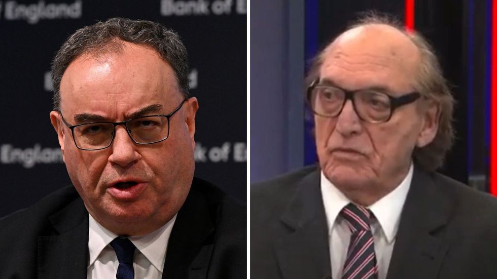 Bank of England Governor Andrew Bailey and financial commentator Dr Roger Gewolb