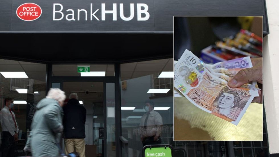 Banking hub and pounds in cash