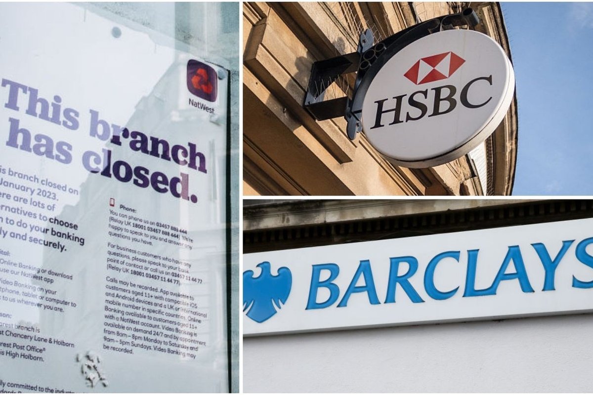 Banks and bank closure sign