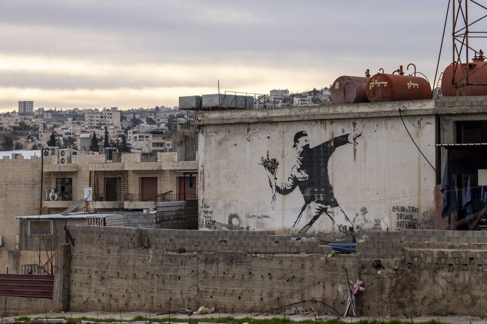 Banksy mural in Bethlehem