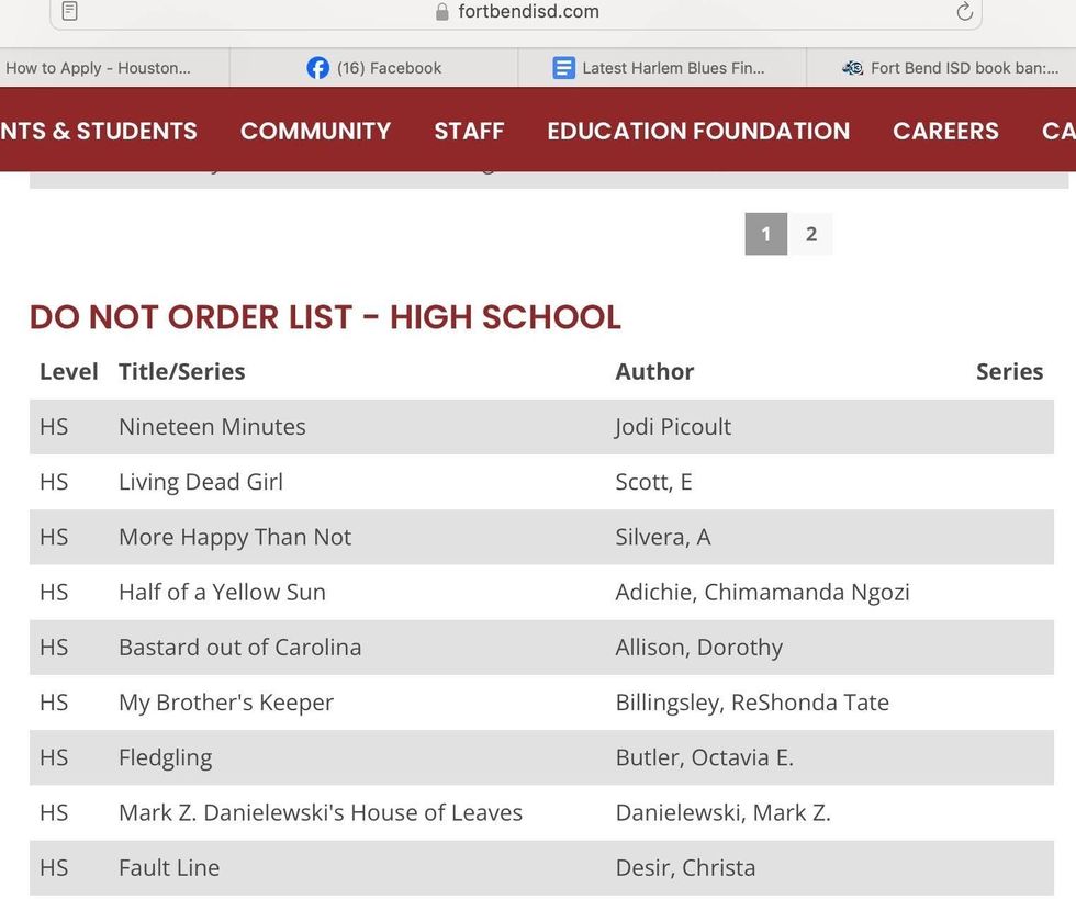 Banned book list