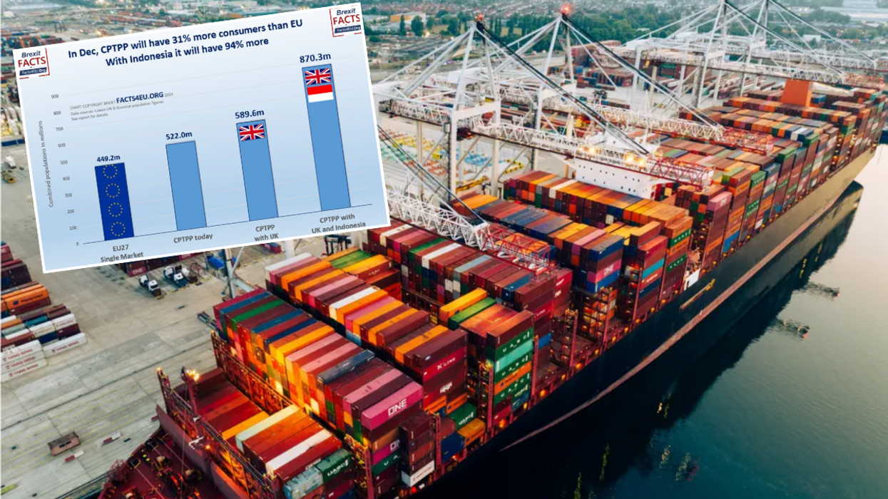 Bar chart of effect of Indonesia joining the CPTPP after the UK this December and UK exports on ship