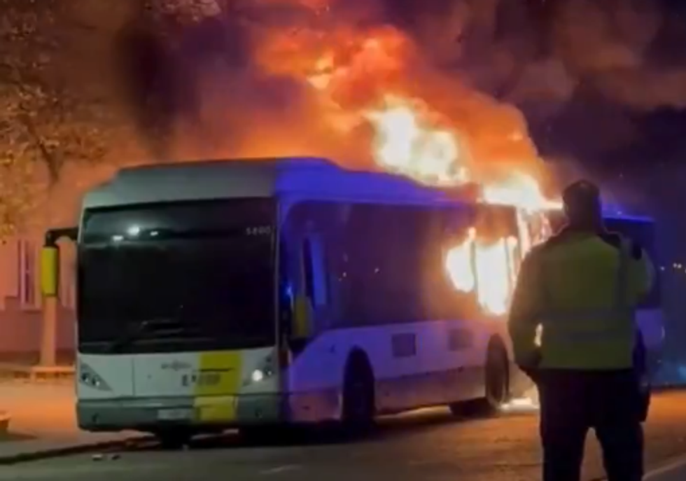 Barcelona bus fire