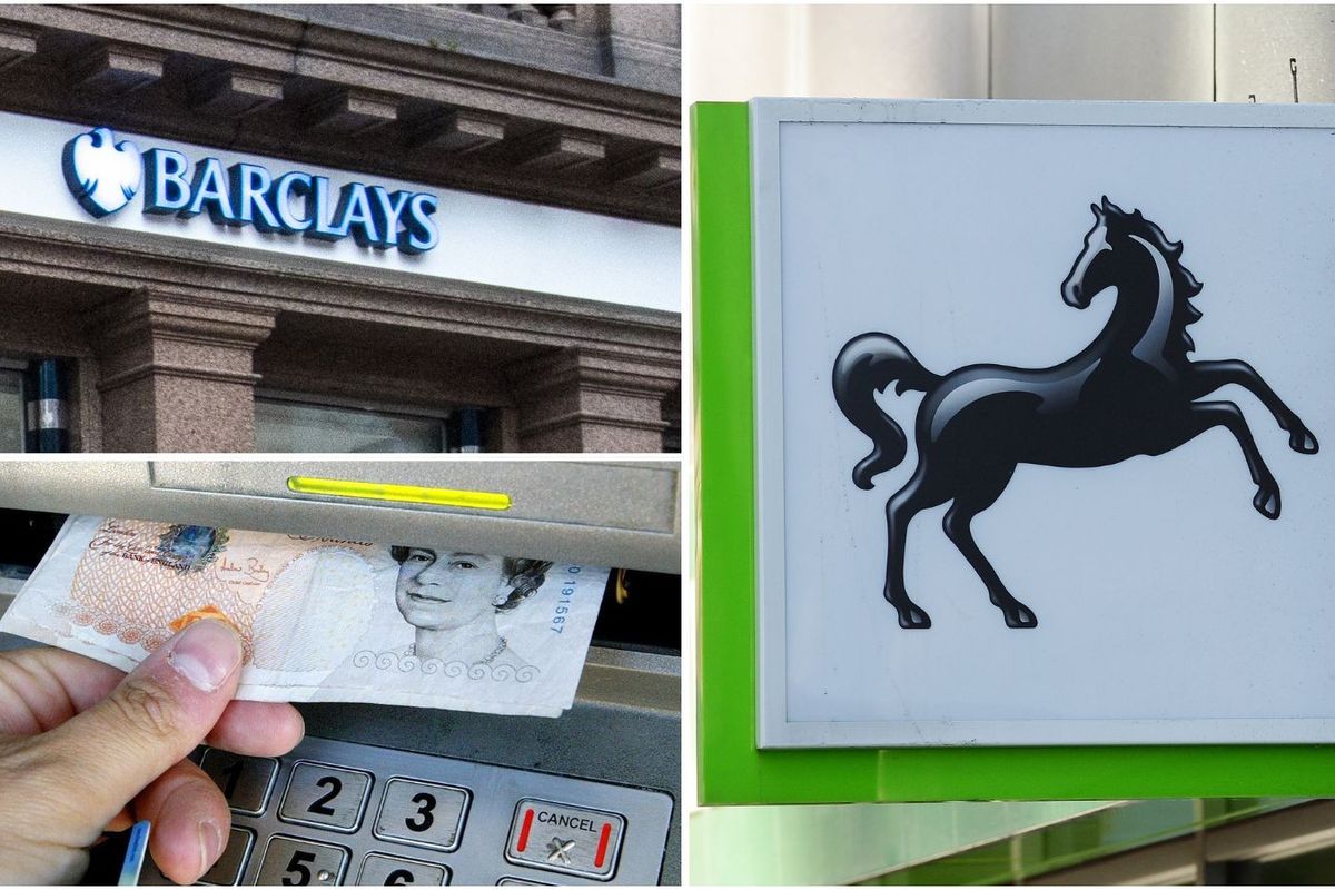 Barclays and Lloyds branch with ATM machine