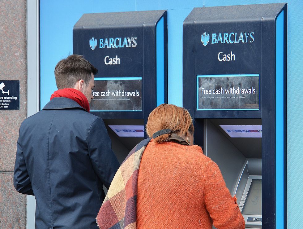 Barclays bank branch cash machine