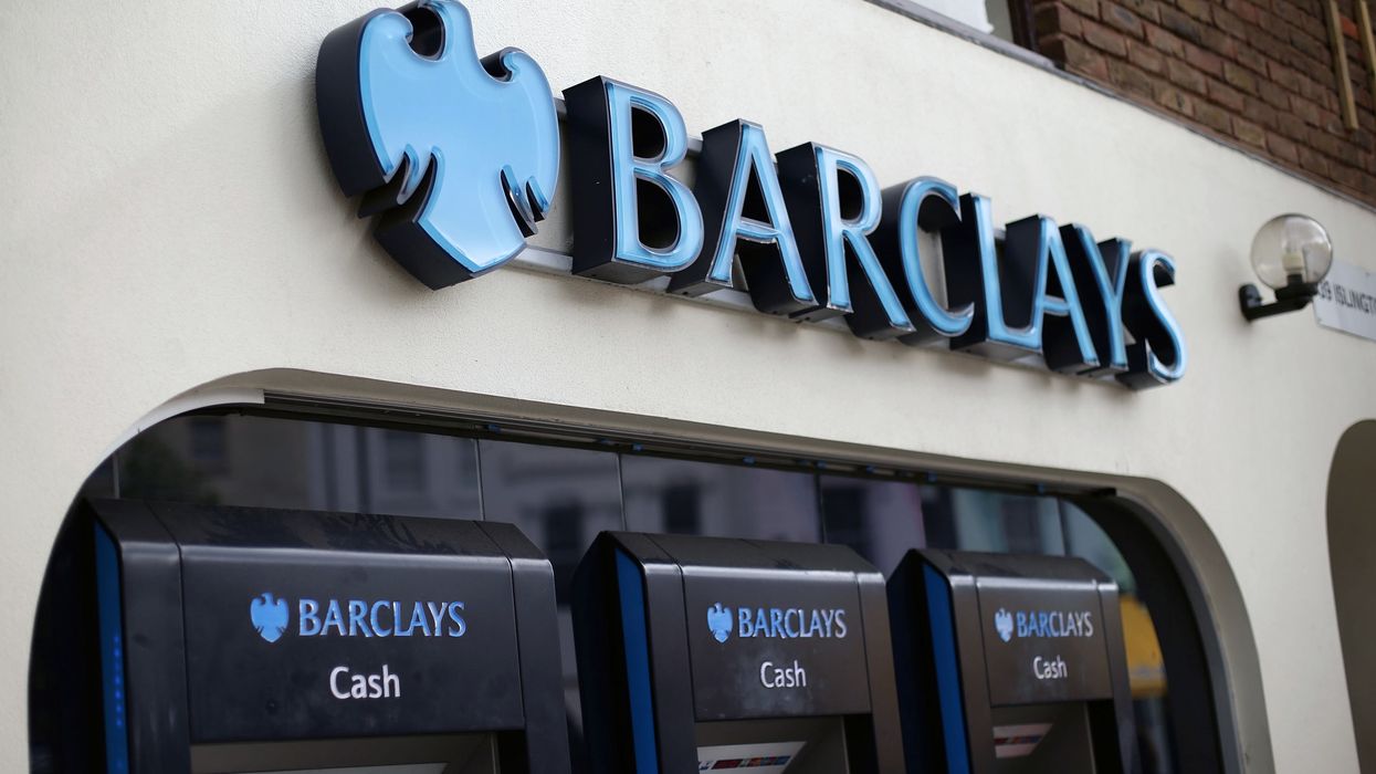 Barclays bank branch with cash ATMs outside