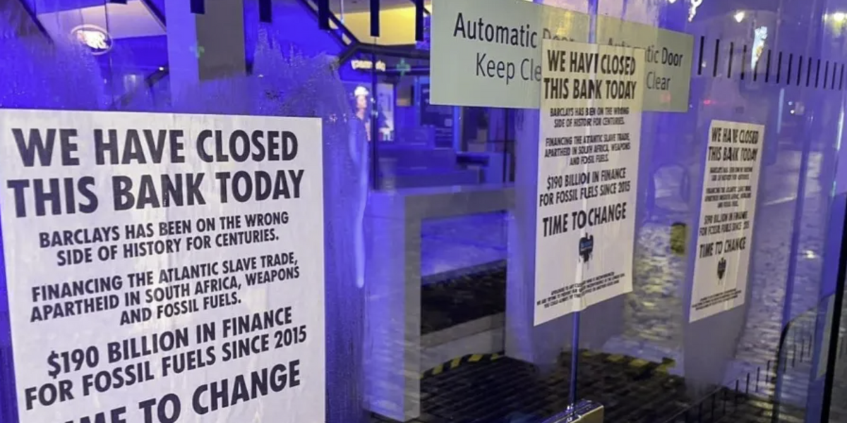 NextImg:Barclays forced to CLOSE 50 branches after activists superglue doors shut