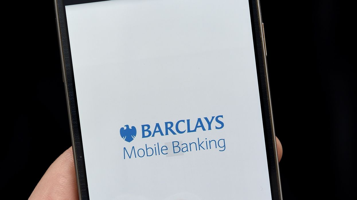 Barclays bank mobile banking logo on phone