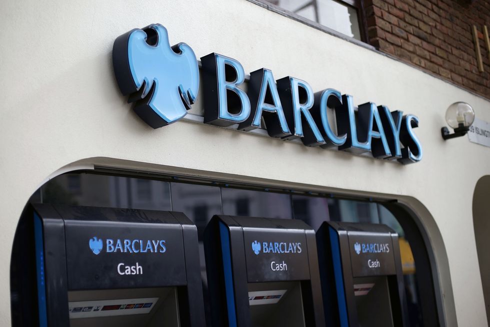 Barclays cash point outside of bank branch
