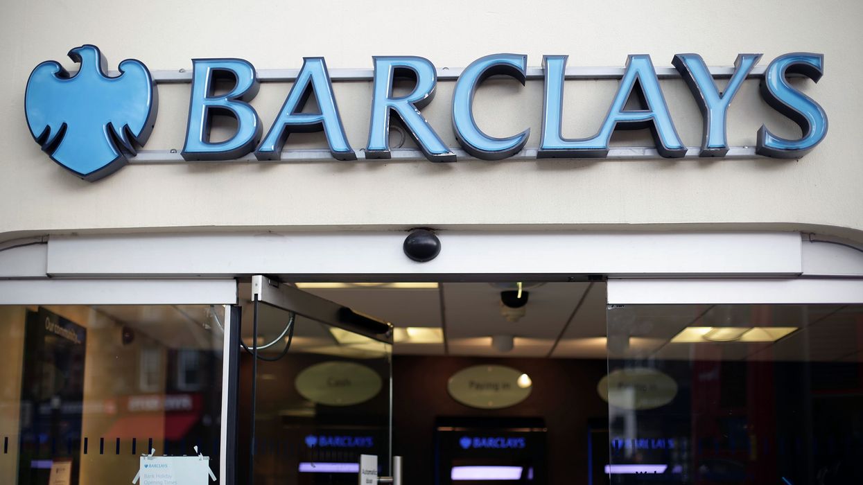 Barclays logo at bank branch