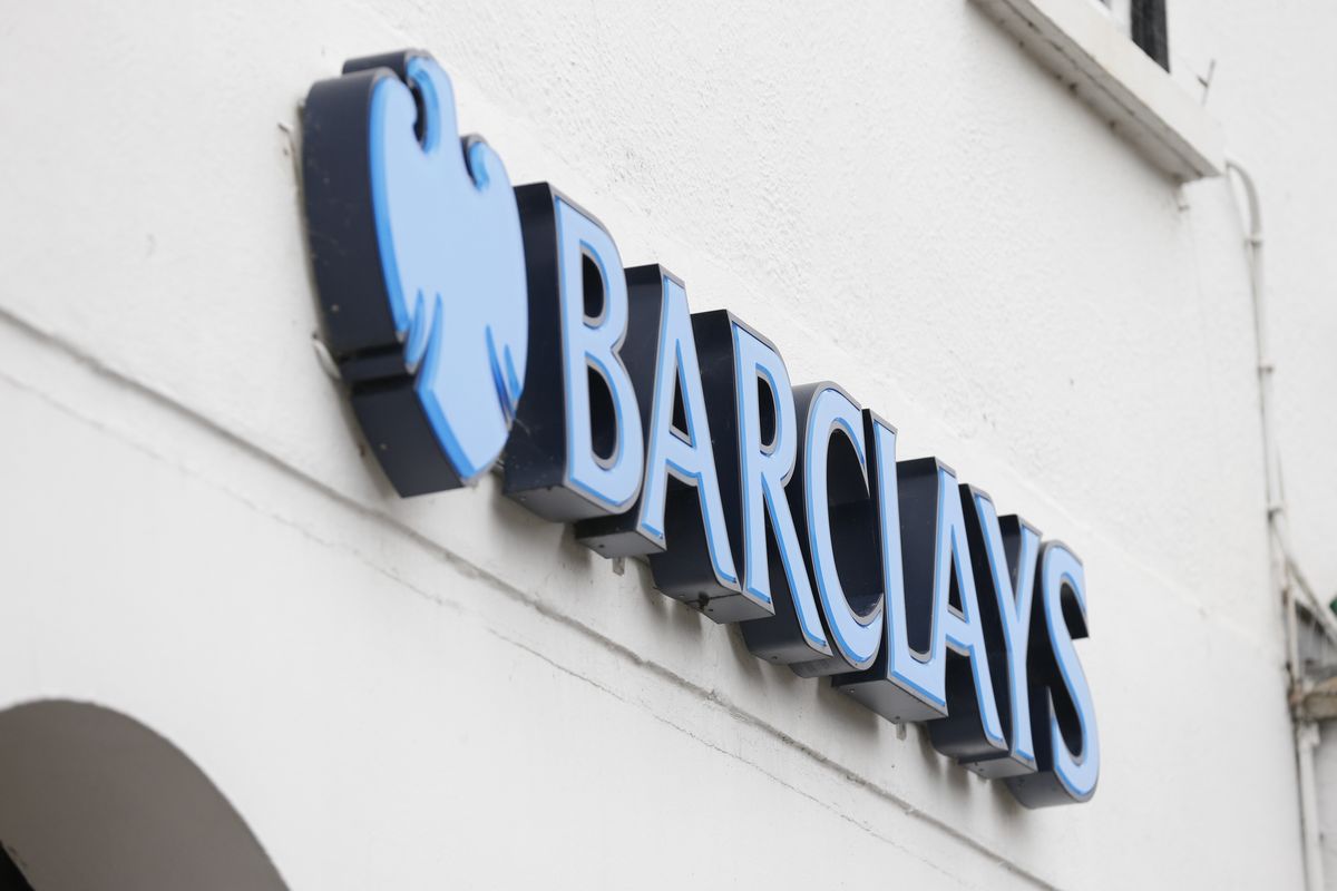 Barclays logo outside bank branch