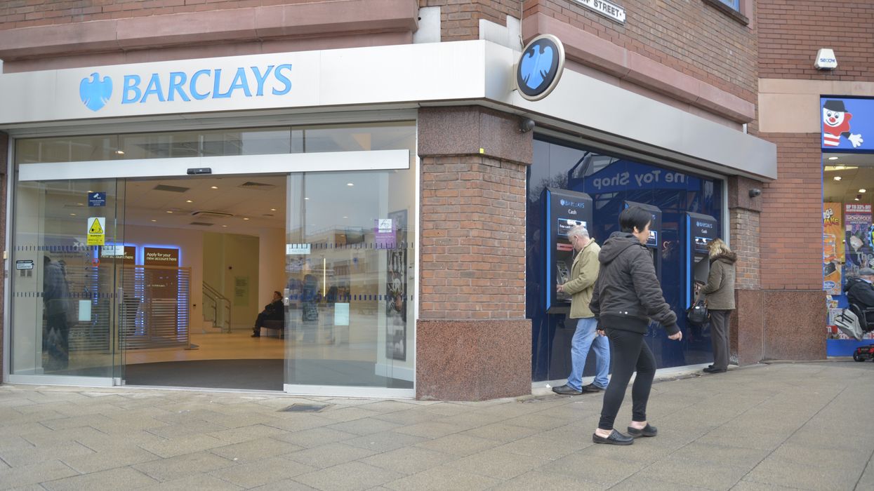 Barclays sign outside bank branch