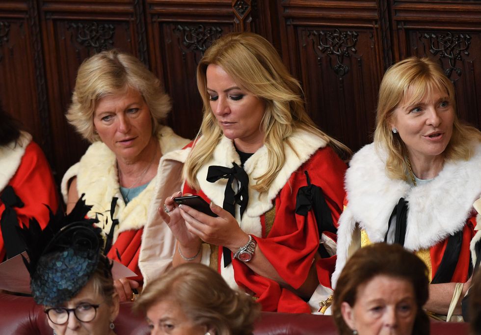 Baroness Mone (centre) ahead of the State Opening of Parliament by Queen Elizabeth II, in the House of Lords at the Palace of Westminster in London.