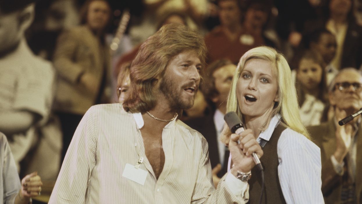 Barry Gibb and Olivia Newton-John