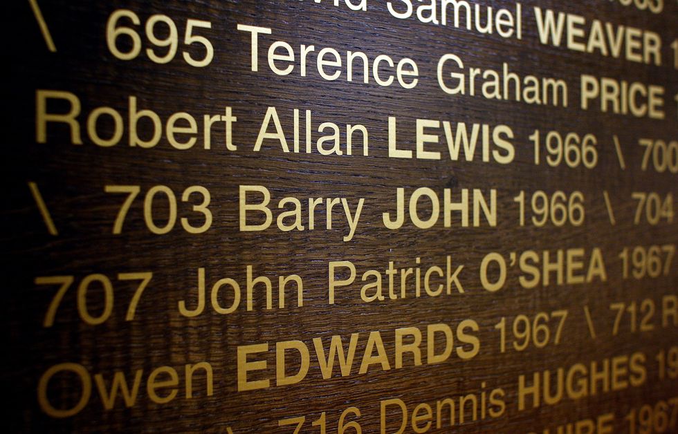 Barry John's name appears on the wall inside Millennium Stadium