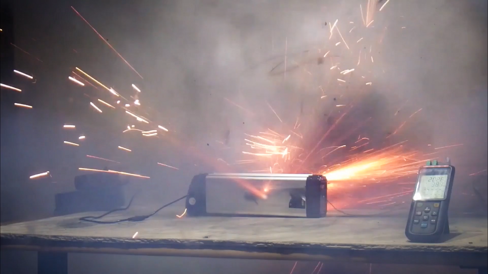 Battery catching fire