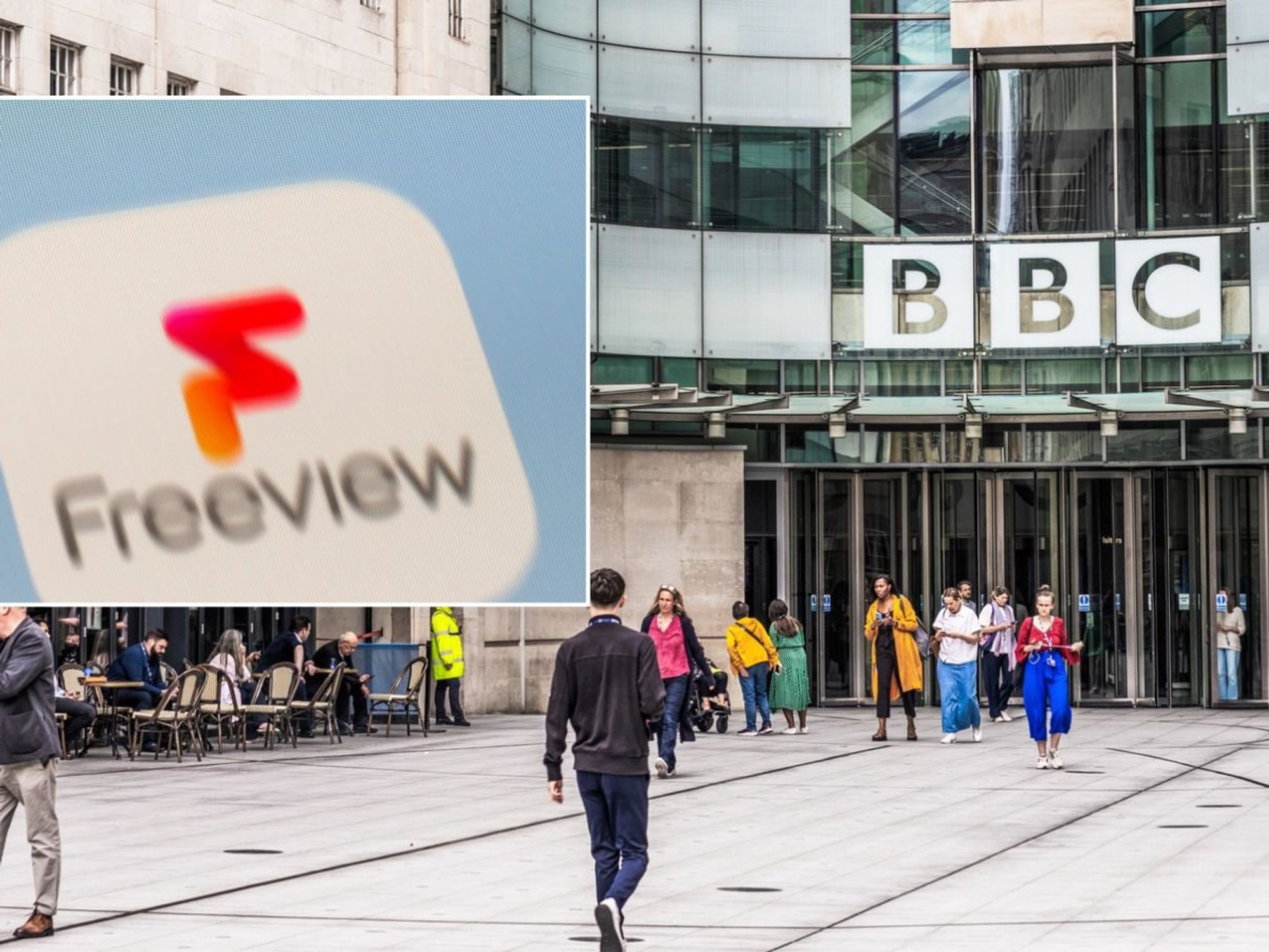BBC building and Freeview sign