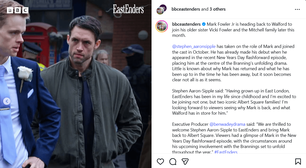 BBC EastEnders post